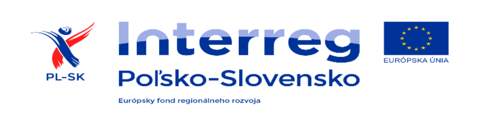 Logo programu Interreg Poľsko – Slovensko, Európsky fond regionálneho rozvoja, s vlajkou Európskej únie